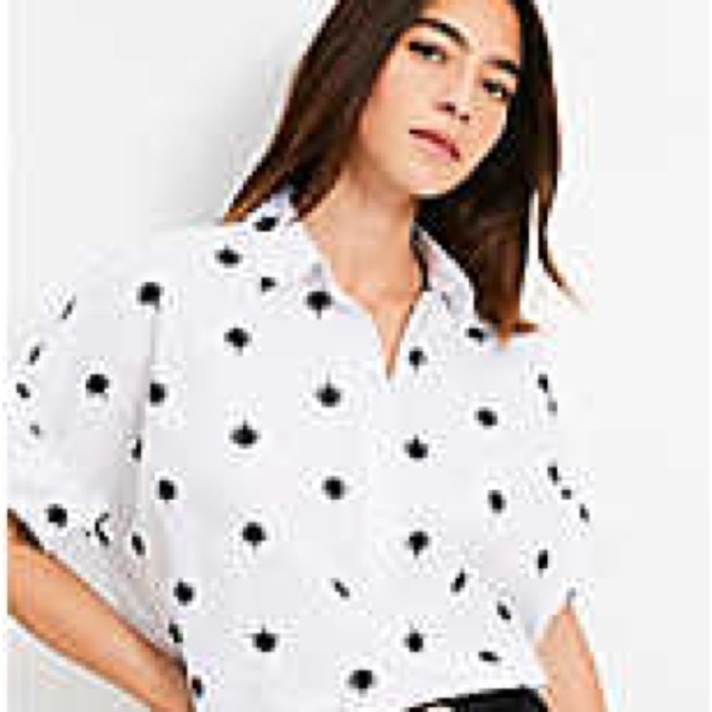 LOFT Palm Everyday Henley Dolman Shirt